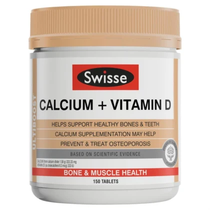 Canxi và Vitamin D - Swisse - Ultiboost Calcium + Vitamin D 150 viên